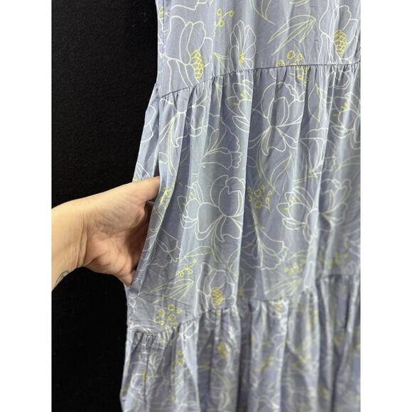 Sweet Salt Women’s Lt Blue Floral Tiered Flutter Sleeve Modest Maxi Dress Large - Picture 5 of 9